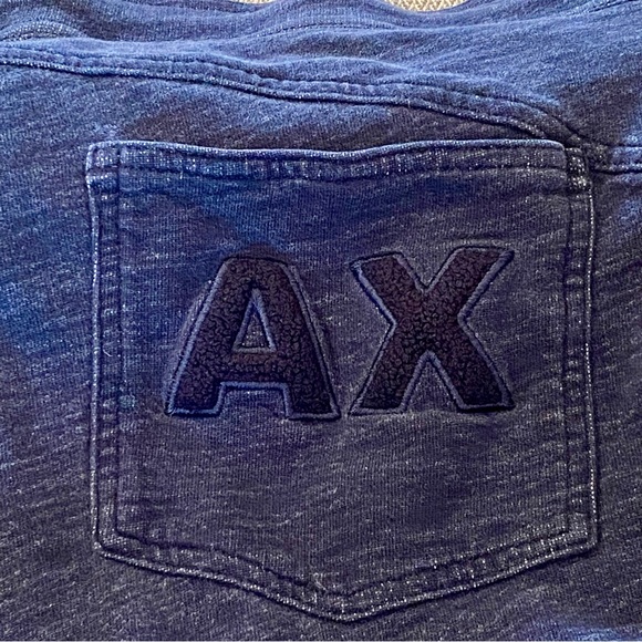 Armani Exchange Blue Men’s Joggers casual drawstring, AX pocket logo size L - Picture 8 of 15